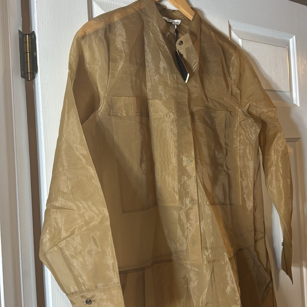 NWT! Banana Republic Organza Maxi Shirt Dress - Size Medium - Picture 7 of 10